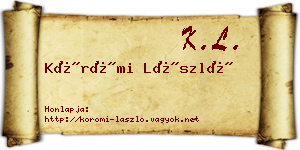 Körömi László névjegykártya
