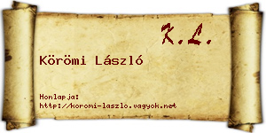 Körömi László névjegykártya