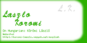 laszlo koromi business card